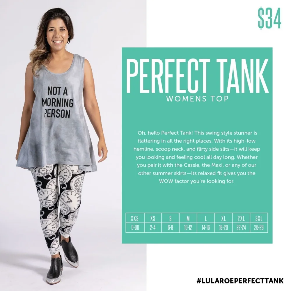 LuLaRoe S Red & White Striped Perfect T Tank Top - Picture 6 of 16